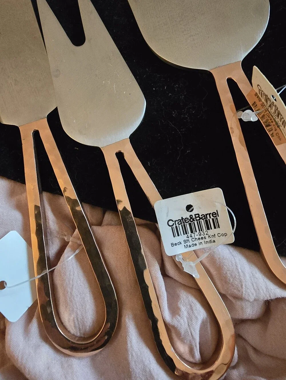 Crate &Barrel Beck Copper Cheese Knife Set
